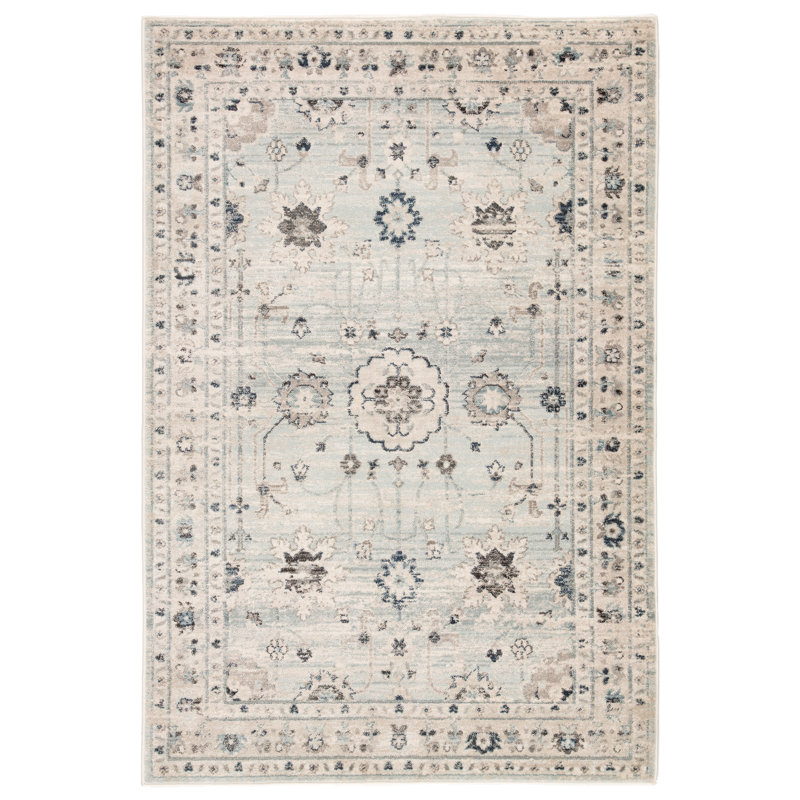 Canora Grey Phan Oriental Light Blue/Light Gray Area Rug & Reviews